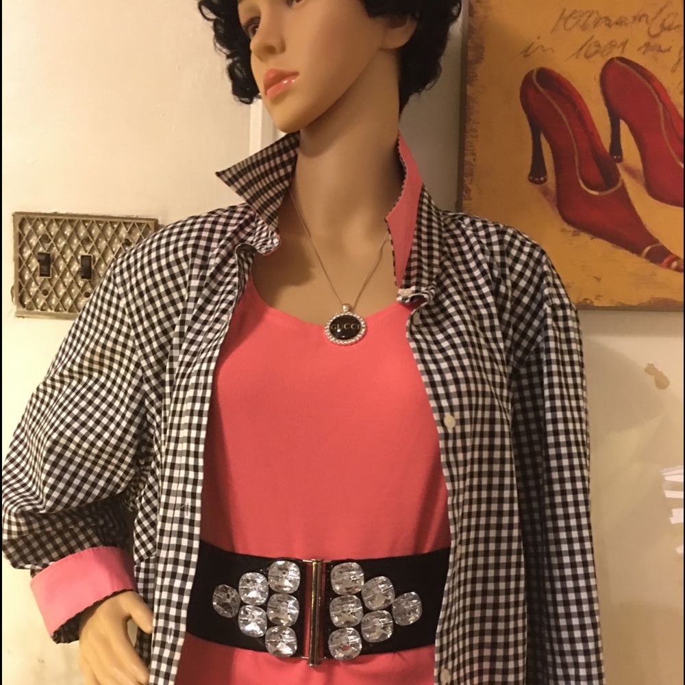 Ralph Lauren black and white and pink